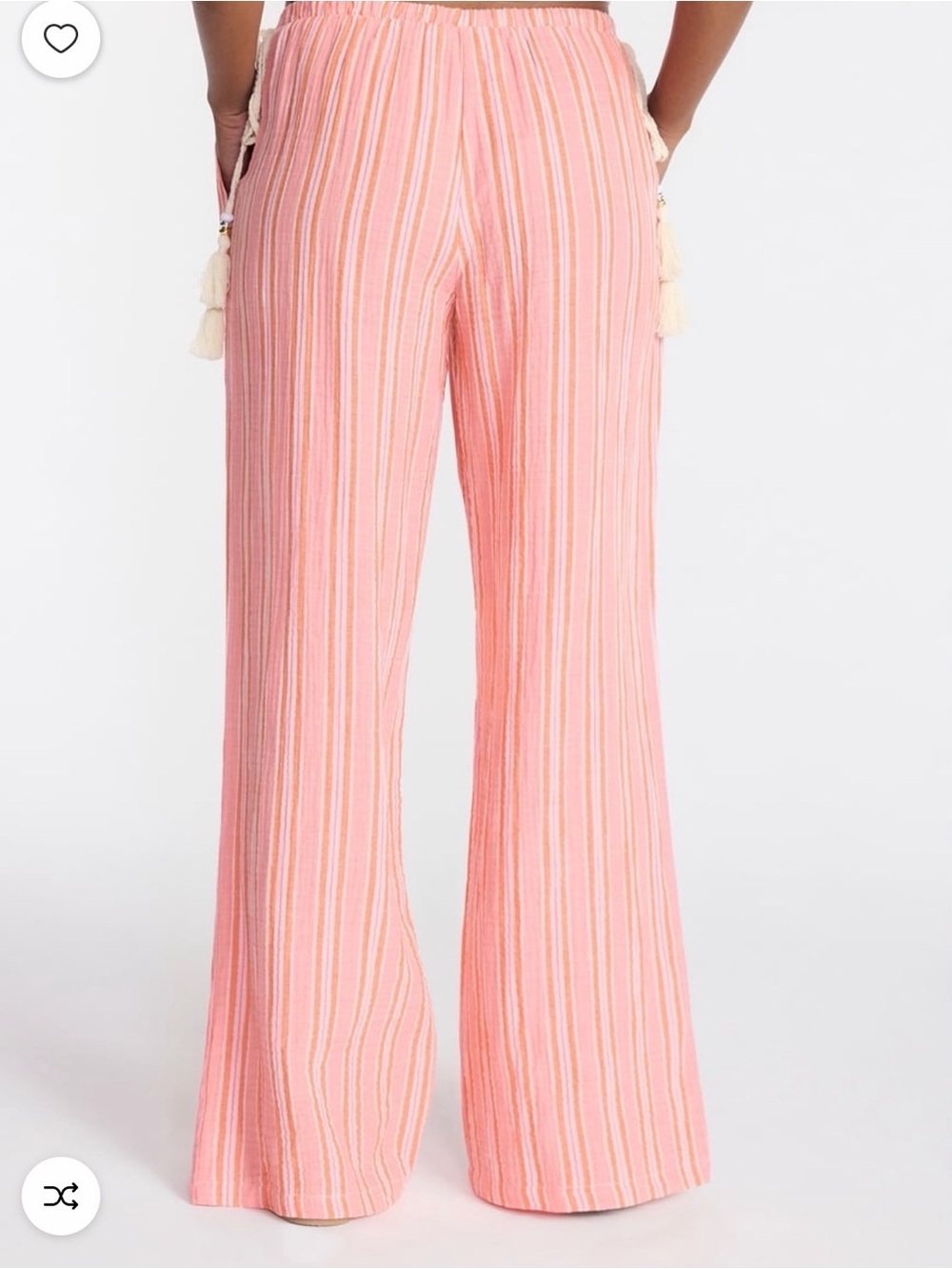 Relaxed Pink Striped Wide-Leg Pants